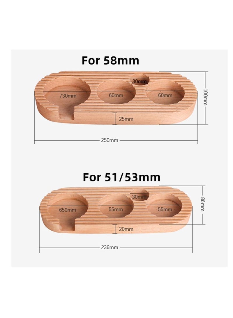 XiuWoo Espresso Tamping Station, Wooden Premium 3-in-1 Tamper Distributor and Portafilter Holder, Coffee Station Organizer for Kitchen, Bar, Restaurant, Café, 51mm/53mm - Image 4