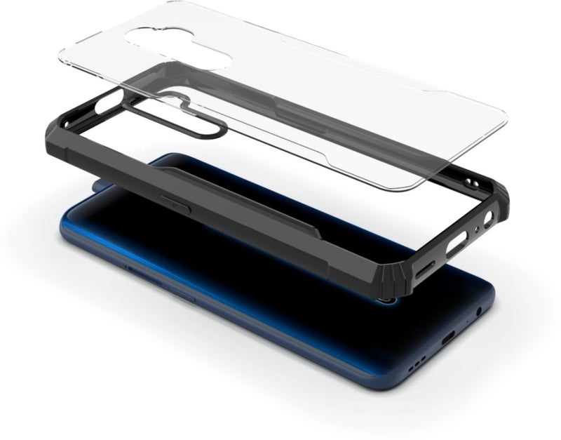 SHINESTAR Ultra Thin 360 Degree Protection Plastic Crystal Clear Transparent Bumper Back Cover for Oppo Reno 2F / Reno 2z Back Cover, Black - Image 3