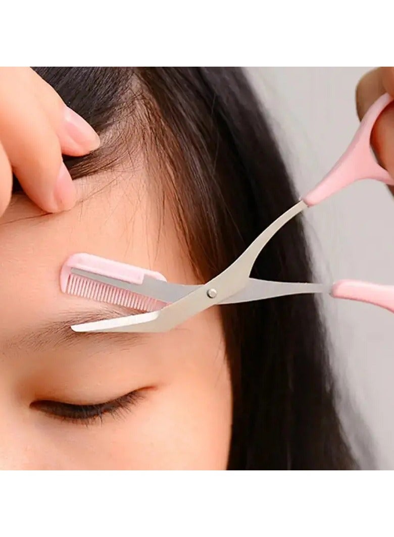 ORiTi أداة تشذيب الحواجب العالمية مع مشط مثالية لتشكيل وقص الحواجب أداة تجميل للشعر وشعر الوجه - وردي - Image 4