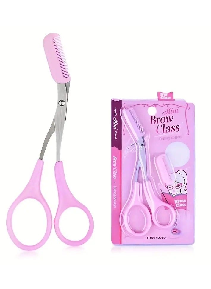 ORiTi أداة تشذيب الحواجب العالمية مع مشط مثالية لتشكيل وقص الحواجب أداة تجميل للشعر وشعر الوجه - وردي - Image 5