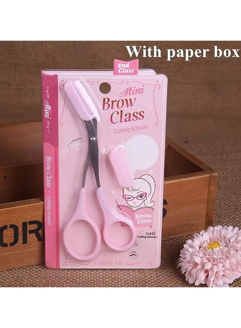 ORiTi أداة تشذيب الحواجب العالمية مع مشط مثالية لتشكيل وقص الحواجب أداة تجميل للشعر وشعر الوجه - وردي - Image 2