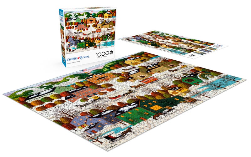 Buffalo Games â€“ Charles Wysocki - Blossom River Function - 1000 Piece Winter Jigsaw Puzzle - Festive, Puzzles for Adults â€“ Precision-Cut Pieces, Christmas Artwork, Hours of Relaxing Fun - Image 4