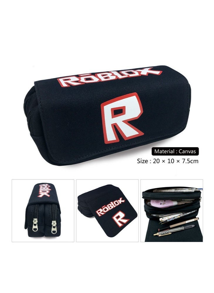 ROBLOX double-layer canvas zipper large-capacity pencil case stationery box student school supplies - Image 2
