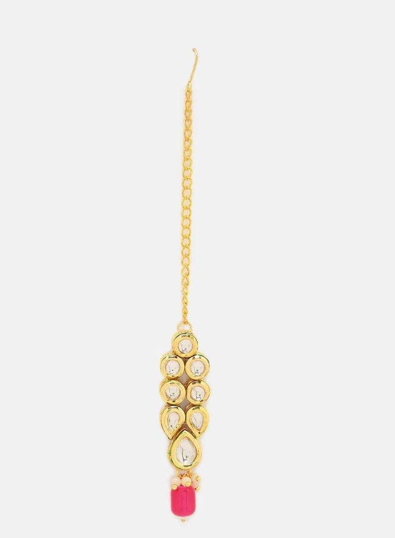 Priyaasi Kundan Studded Maang Tikka Head Jewellery