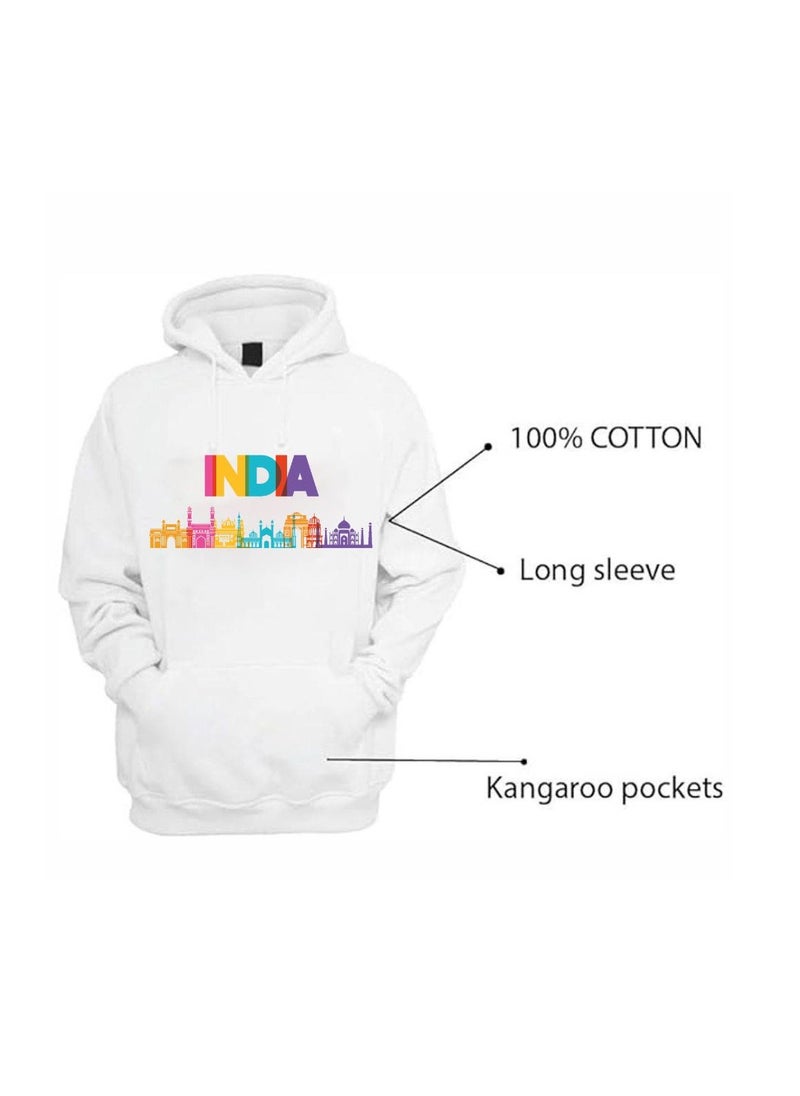 PRINTSHOP4ME - India Hoodies For Both Men And Women-Soft Cotton Pullover-Long Sleeve With Drawstring And Kangaroo Pockets-Ideal Unisex Hoodie For Indoor And Outdoor - Image 1