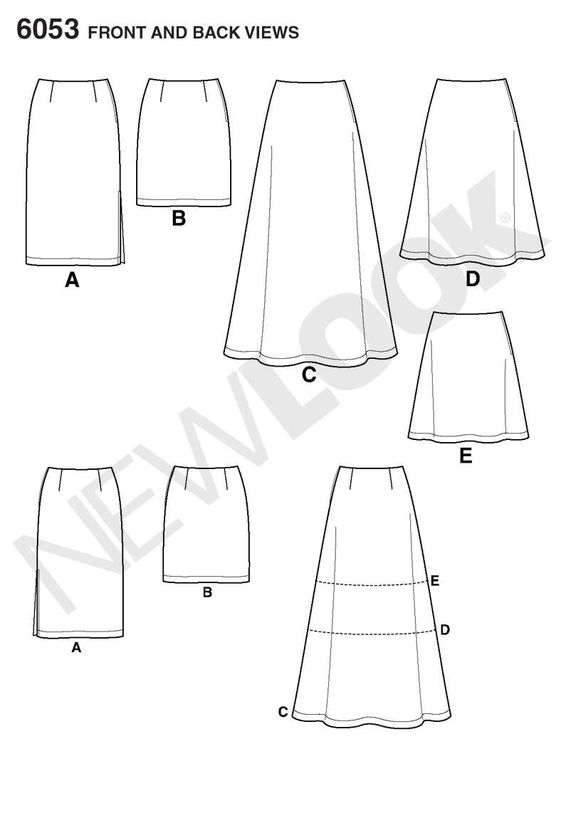 New Look 6053 Misses' Skirts Sewing Pattern, Size A (8-10-12-14-16-18) - Image 2