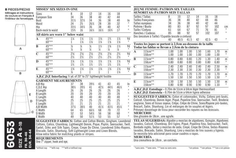 New Look 6053 Misses' Skirts Sewing Pattern, Size A (8-10-12-14-16-18) - Image 3