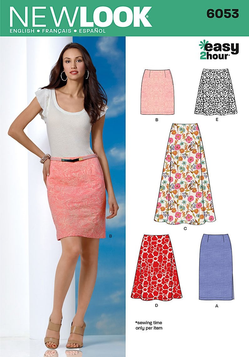 New Look 6053 Misses' Skirts Sewing Pattern, Size A (8-10-12-14-16-18) - Image 1