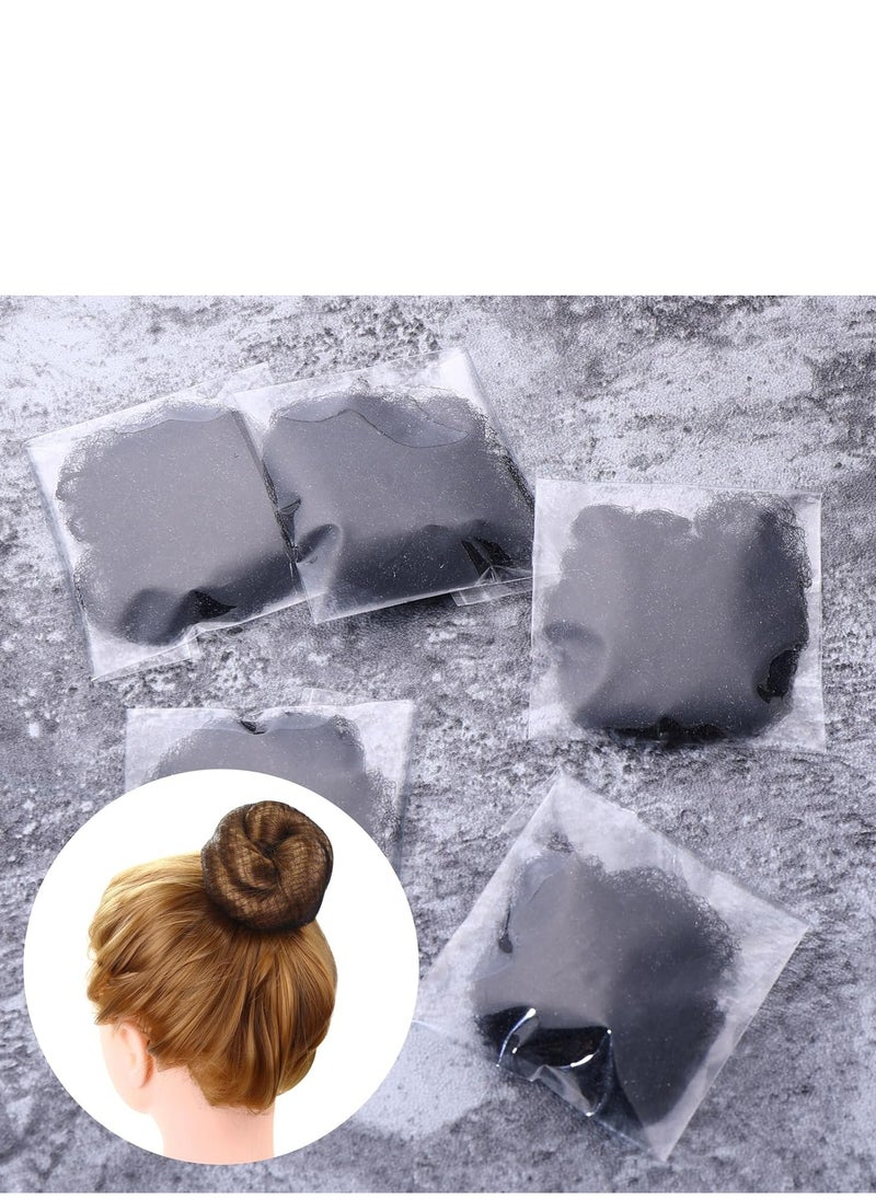 Prasacco Prasacco 50 Pieces Hair Nets for Buns, Elastic Edge Mesh Hair Nets Hair Nets for Women Girls Invisible Hair Nets Nylon Hair Nets for Buns Ballet Hair Net for Girls Women Hair (50 cm/20 inch)(Black)  - Image 5
