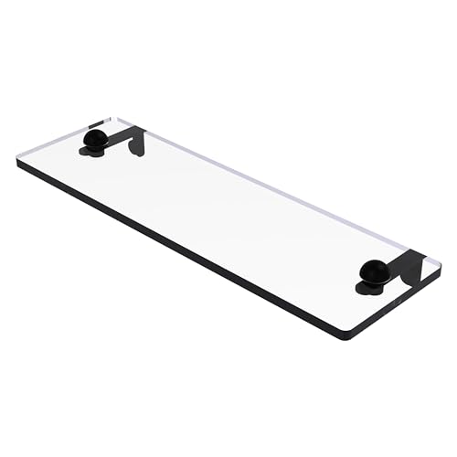Allied Brass RC-1/16-BKM 16 Inch Glass Vanity Beveled Edges Shelf, Matte Black - Image 5