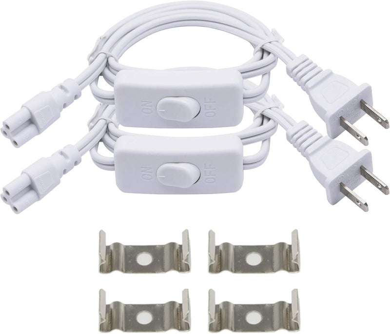 SinLoon ULLP Certification 18AWG T5 T8 LED Wire Connector Power Cord LED Tube Power Extension Cord with onOff Swith US Plug for LED T5 T8 Light Tube Integrated Extension Cable 2Pack 33FT SW - Image 1