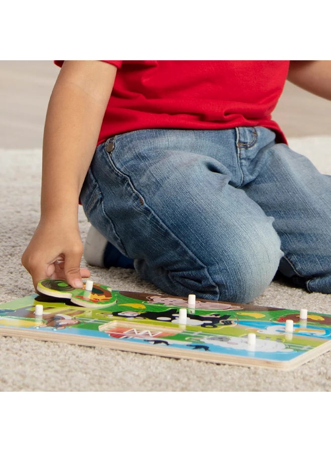 Melissa & Doug لعبة الألغاز الخشبية للحيوانات المزرعية - 8 قطع - Image 2