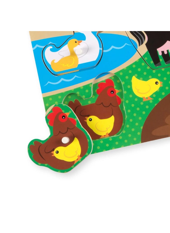 Melissa & Doug لعبة الألغاز الخشبية للحيوانات المزرعية - 8 قطع - Image 3