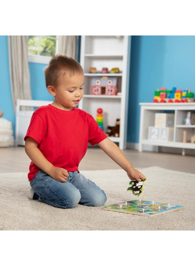 Melissa & Doug لعبة الألغاز الخشبية للحيوانات المزرعية - 8 قطع - Image 4