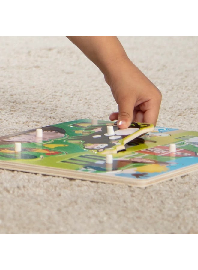 Melissa & Doug لعبة الألغاز الخشبية للحيوانات المزرعية - 8 قطع - Image 5