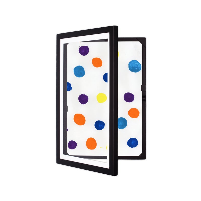 Dynamic Frames Liâ€™l Davinci Art Cabinet, Stores up to 50 Pieces of 12 x 18 inch Art, Outer Wooden Frame Dimensions 14.75 x 20.75 inches, Kids Art Frame, Front Opening, Universal Hanging, Black - Image 1