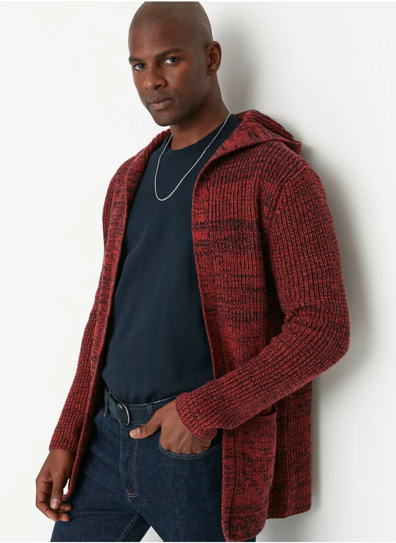 trendyol Hooded Knitted Long Cardigan