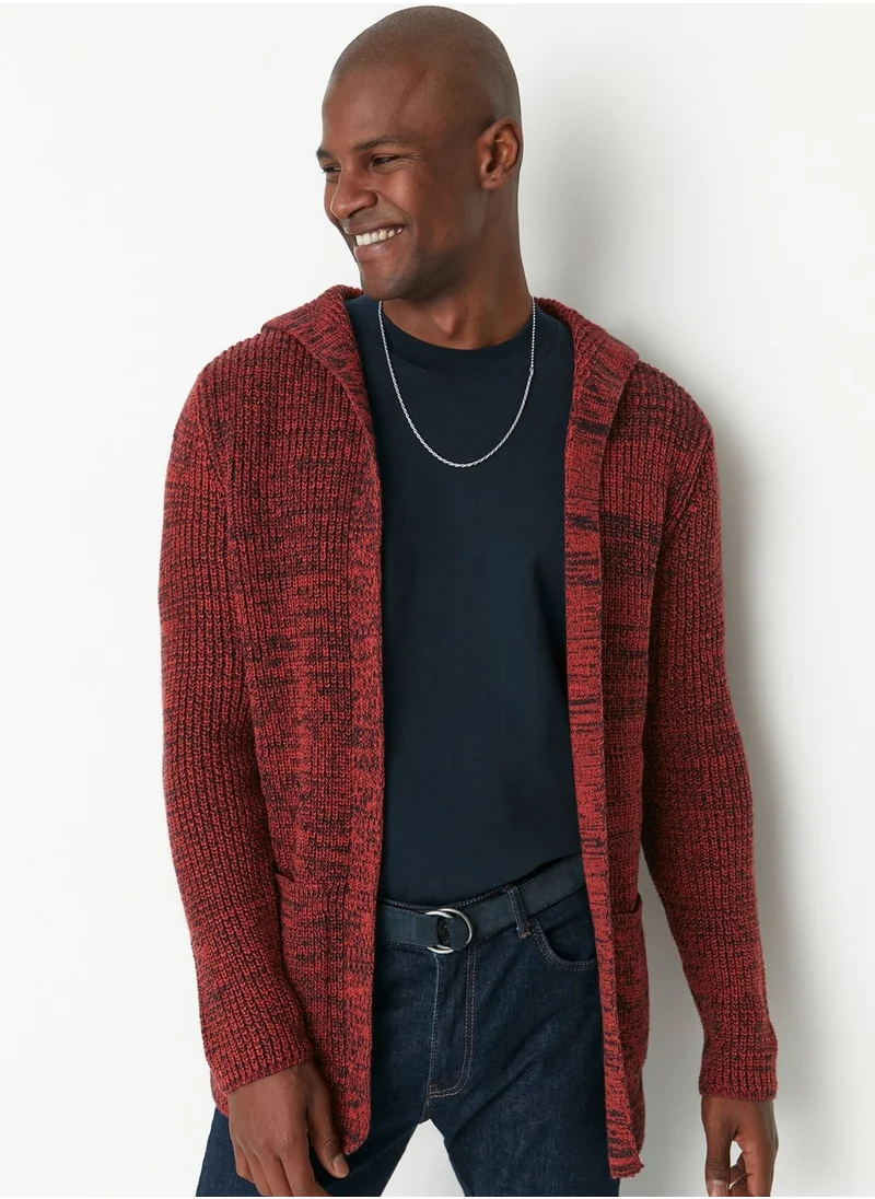 trendyol Hooded Knitted Long Cardigan