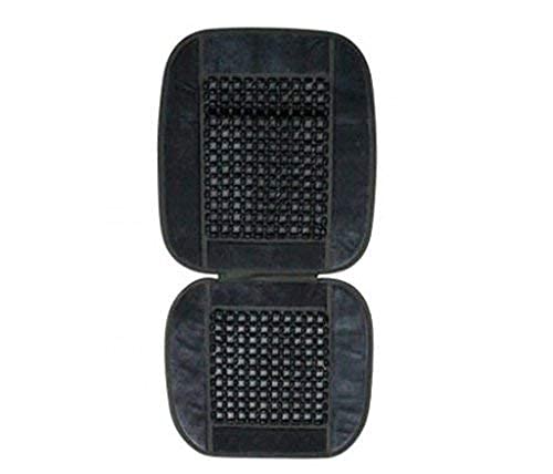 Auto Pearl Car Wooden Bead Seat Cushion with Grey Velvet Border Compatible with-Swift Dzire 2017 (Grey) - Image 1