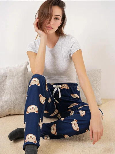 BIG DART BDART Patterned Mid Waist Lounge Bottoms