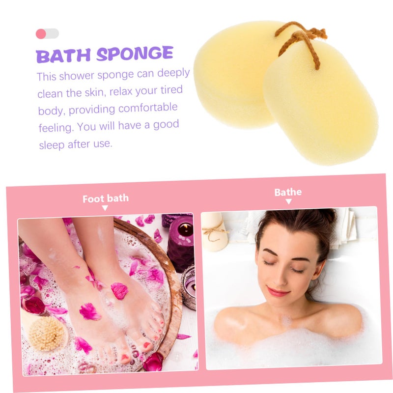 Exfoliating Shower Sponge Set 2Pcs Soft Body Scrubber Quick Drying Home Bath Tool - Image 4