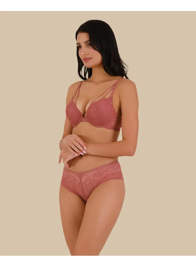 Isla & Evie Isla & Evie Pink All Over Lace Bra
