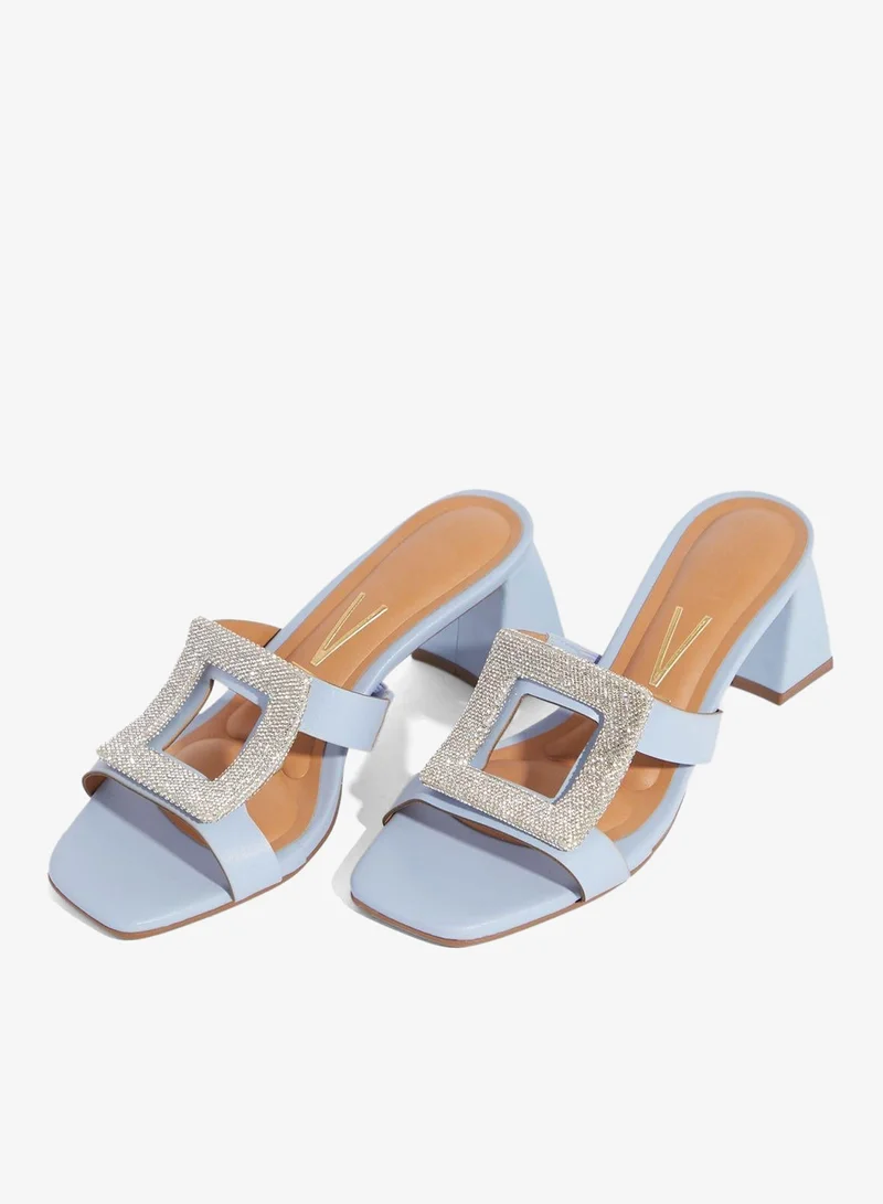 Vizzano Jeans Mid Heels Sandals for Women – Sling Back Heel Sandals for Girls with Ankle Strap for Women | Best Price UAE