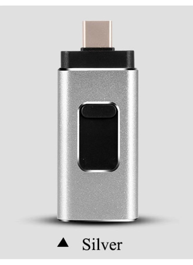Mobile Phone U Disk 4 In 1 3 In 1 For Apple Android Typec USB Multi-function Gift 1T 128g-Color:Four In One Silver-Capacity:128GB  - Image 1