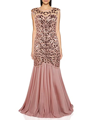 PrettyGuide Women 's 1920s Sequin Gatsby Flapper Formal Evening Prom Dress M Pink - Image 1