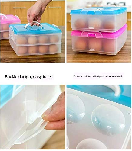 Wishbone Egg Box 36 Three layer Grid Plastic Egg Tray Box Holder Basket Stand Organizer Tray Holder Box with lid for Fridge Kitchen Home EGG 36 GRID - Image 5