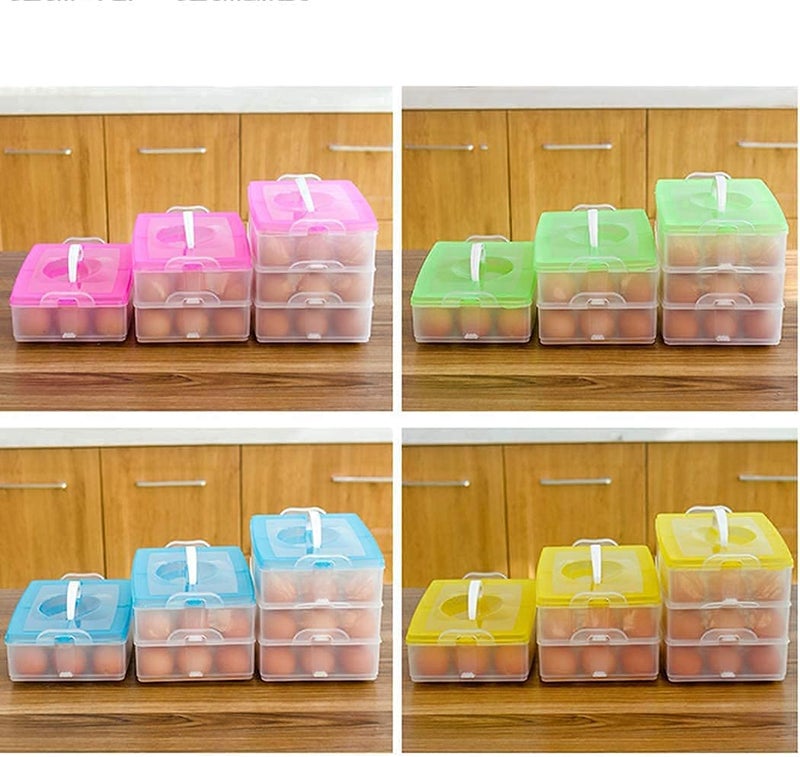 Wishbone Egg Box 36 Three layer Grid Plastic Egg Tray Box Holder Basket Stand Organizer Tray Holder Box with lid for Fridge Kitchen Home EGG 36 GRID - Image 3