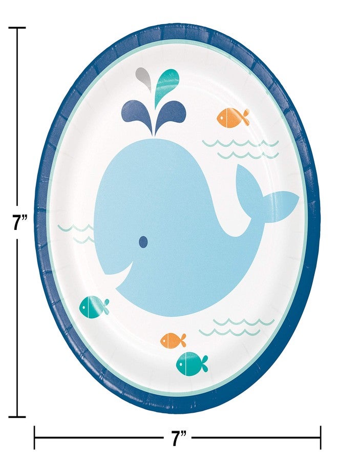 Creative Converting 322199 Blue Whale Dessert Plates, 7", - Image 2