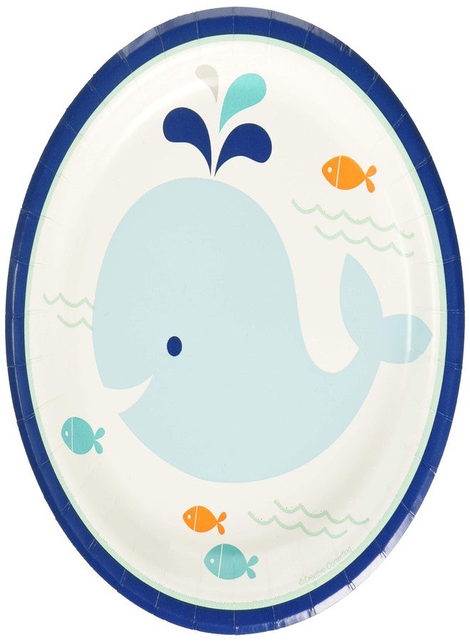 Creative Converting 322199 Blue Whale Dessert Plates, 7", - Image 1