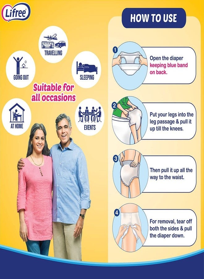 Lifree Adult Diaper Pant Style For Unisex - Xl Set Of 5 Packs(10 Pcs Each) For Waist Size 35-49 Inches - Image 5