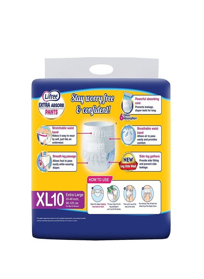 Lifree Adult Diaper Pant Style For Unisex - Xl Set Of 5 Packs(10 Pcs Each) For Waist Size 35-49 Inches - Image 3