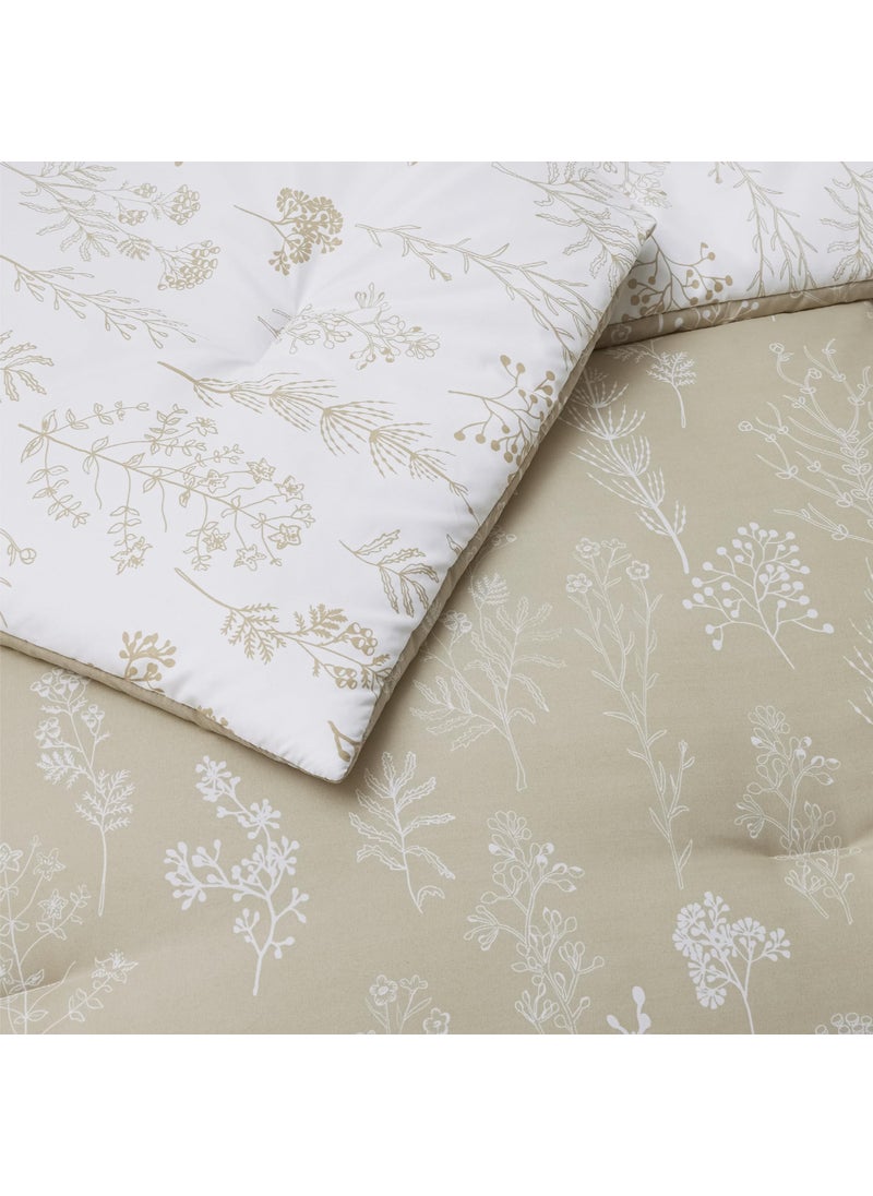 Bedsure Bedsure Queen Comforter Set - Linen Comforter  Cute Floral Bedding Comforter Sets  Gifts for Woman  3 Pieces  1 Soft Reversible Botanical Flowers Comforter and 2 Pillow Shams  - Image 5