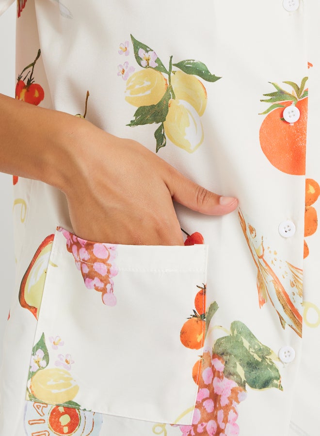Take Two Graphic Print Notch Label Shirt  - Image 4