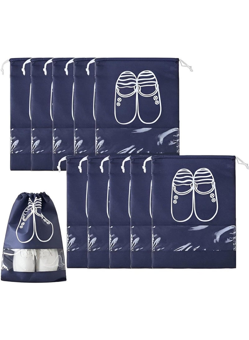 Generic Travel Shoe Bag with Drawstring & Clear Window – Dustproof, Waterproof Storage Pouch for Sneakers, Heels & Slippers – Multicolor - Image 3