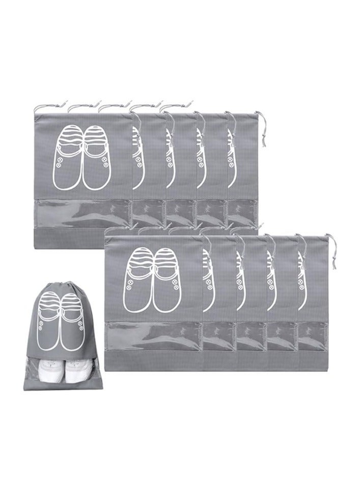 Generic Travel Shoe Bag with Drawstring & Clear Window – Dustproof, Waterproof Storage Pouch for Sneakers, Heels & Slippers – Multicolor - Image 4