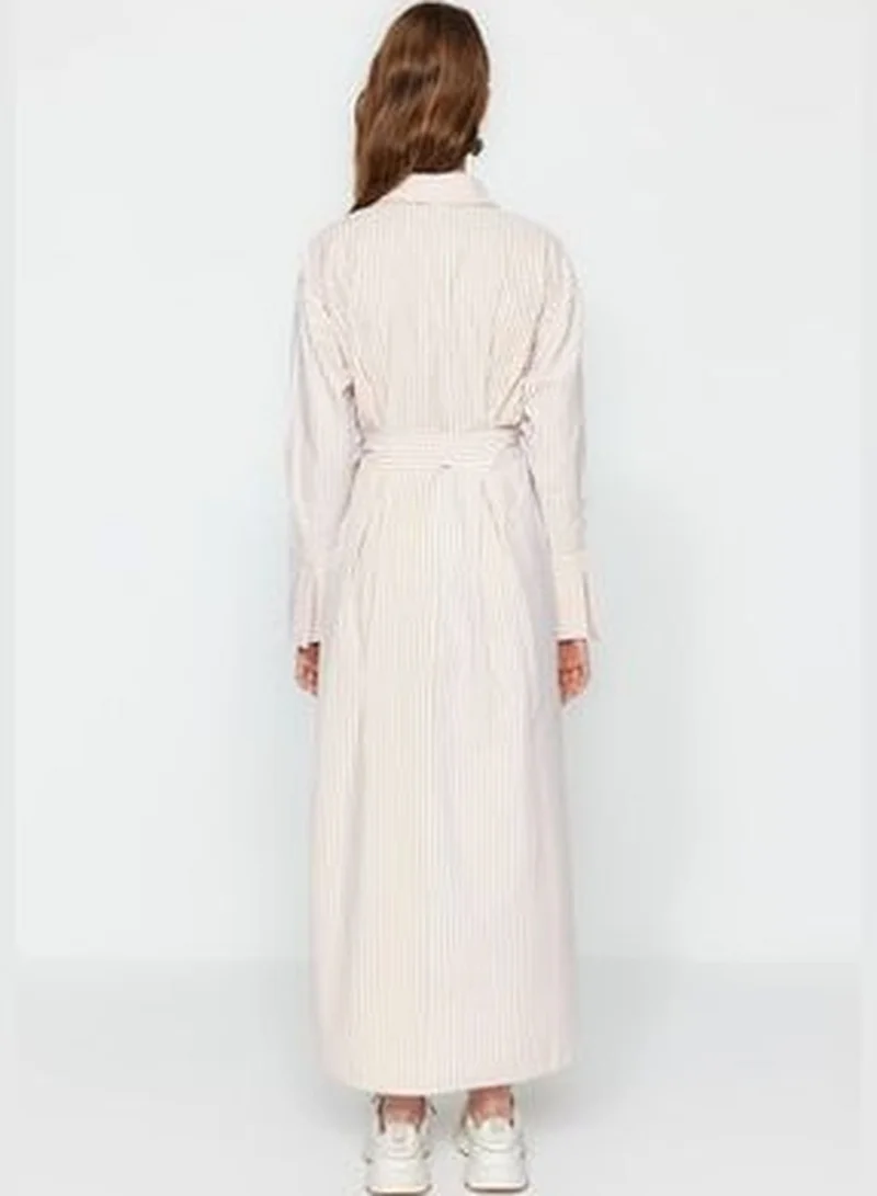 trendyol Striped Shirred Dress