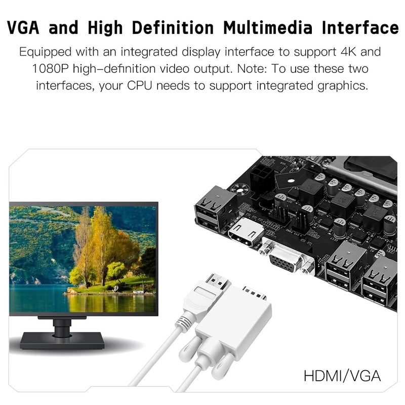 MACHINIST H61 LGA 1155 (Intel 2th/3th Gen) Gaming Motherboard, Flex-ATX Computer Motherboards Support PCIe 2.0, 100M LAN, DDR3, SATA M.2 for Intel i3,i5,i7/Xeon E3 V2/Pentium - Image 5