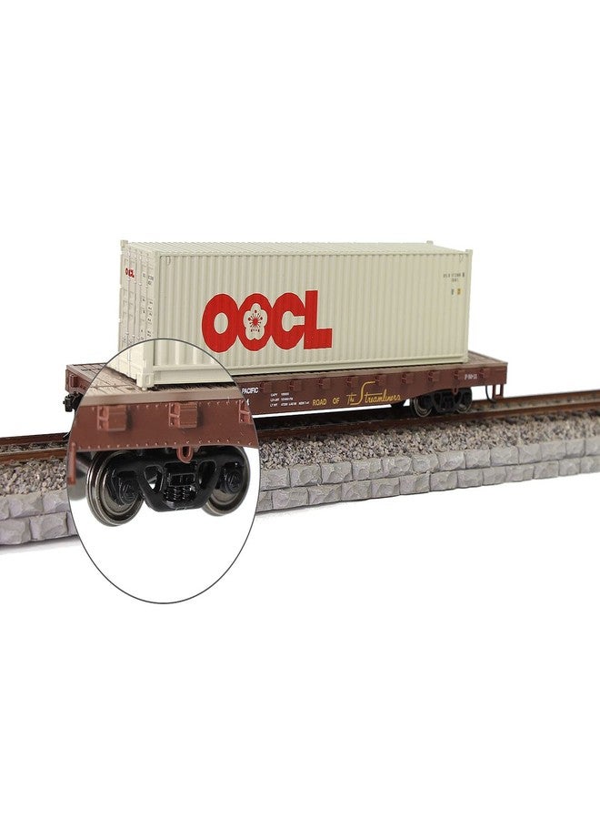 Evemodel 4pcs HO Scale 1:87 Model Trains Bogies with 33" DC Metal Wheels (Style A) - Image 2