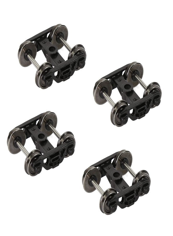 Evemodel 4pcs HO Scale 1:87 Model Trains Bogies with 33" DC Metal Wheels (Style A) - Image 1