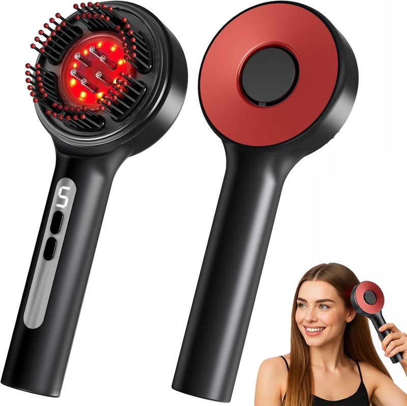 Scalp Massager Brush with Oil Applicator, Cordless Electric Hair Scalp Massage with Display Screen, Shiatsu Head Messenger, IPX7 Waterproof, Deep Head Massager Comb For Hair Growth - Image 1
