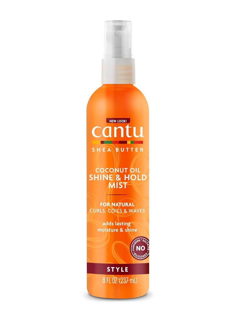 Cantu Coconut Oil Shine & Hold Mist with Shea Butter for Natural Hair, - Image 1