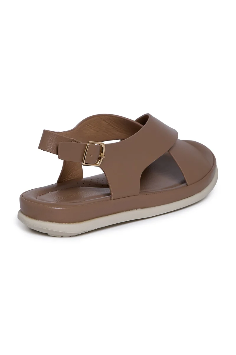 Geoomnii TAUPE Geoomnii Comfort Slide Sandals for Women – Cushioned Slip-On Casual Sandals for Daily Wear, Home, Travel & Walking for Women | Best Price UAE