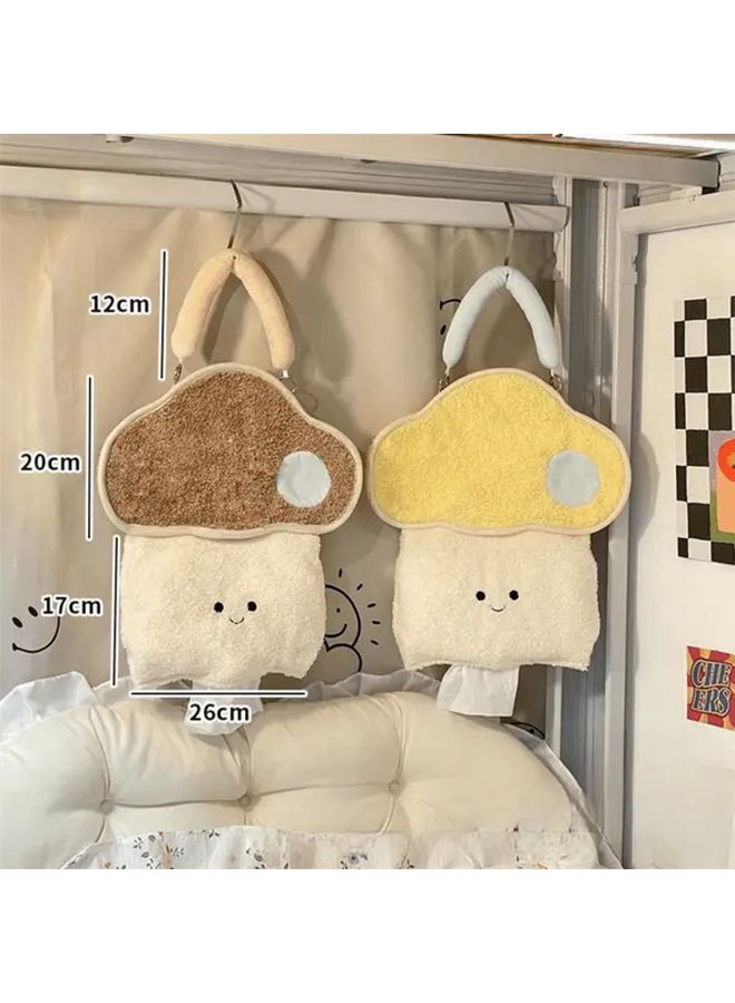 Cloud Shaped Portable Tissue Holder With Adorable Face Design Reusable Detachable Handle Coffee - Image 5