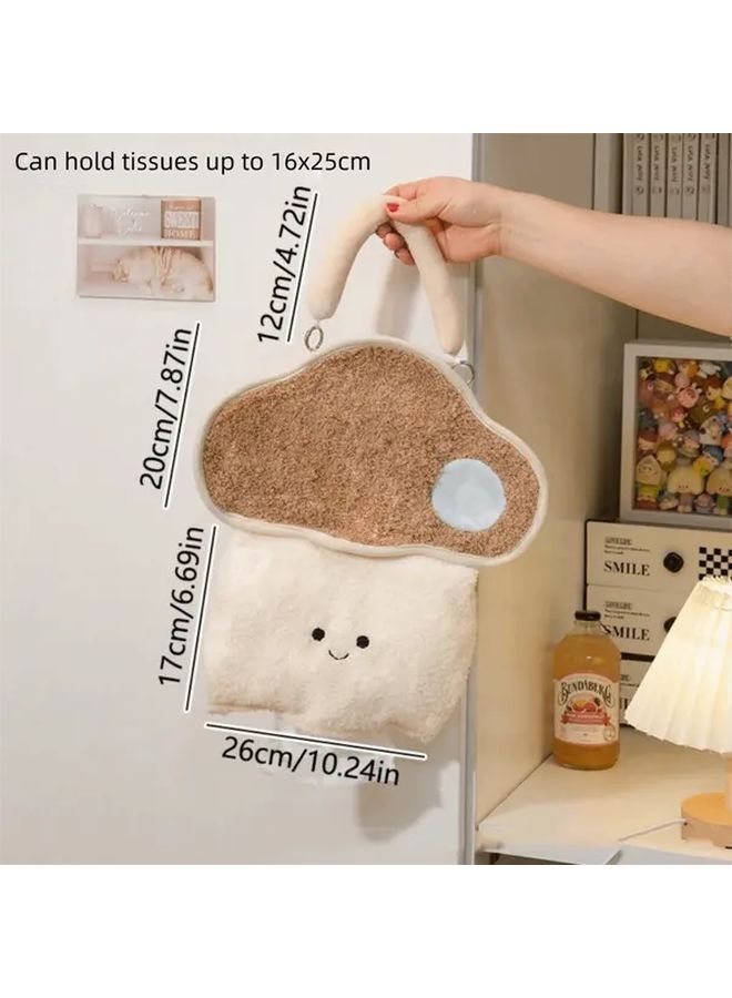 Cloud Shaped Portable Tissue Holder With Adorable Face Design Reusable Detachable Handle Coffee - Image 4