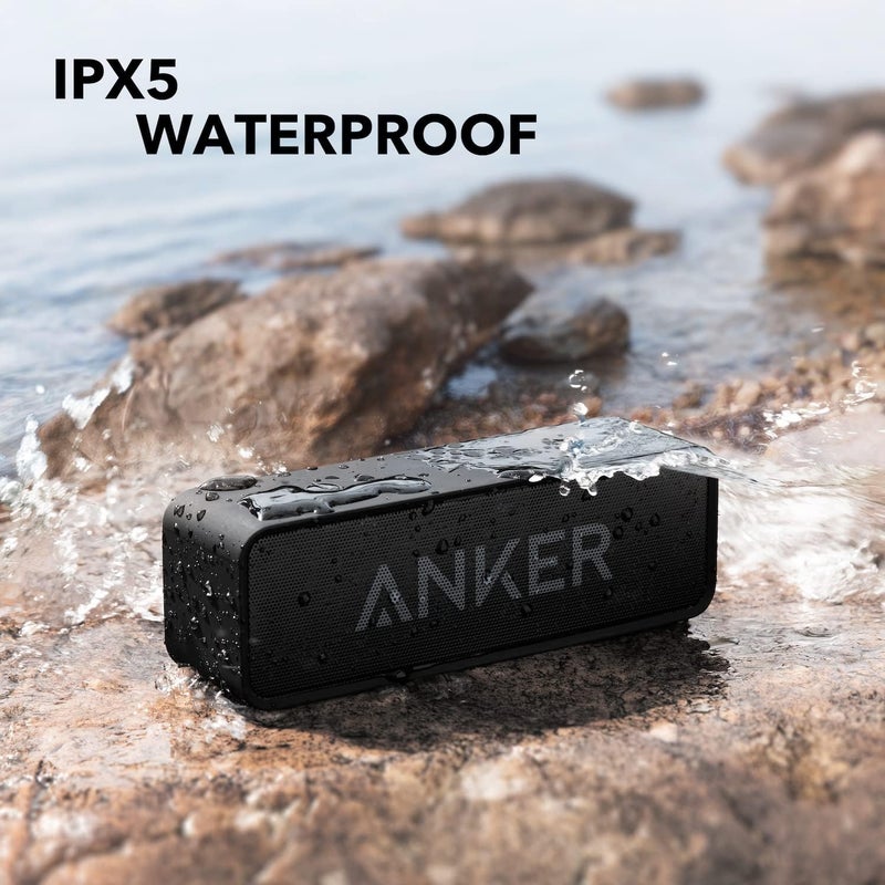 أنكر مكبرات صوت بلوتوث، مكبر صوت بلوتوث من Anker Soundcore مع صوت ستيريو عالٍ، وقت تشغيل 24 ساعة، نطاق بلوتوث 66 قدمًا، ميكروفون مدمج بقوة 3 واط × 2. مكبر صوت لاسلكي محمول مثالي لأجهزة iPhone وSamsung والمزيد - Image 4