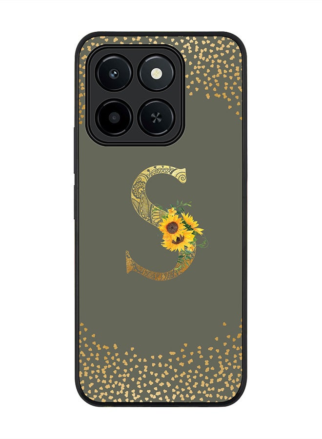 Stylizedd For Honor X6c Case,Slim fit Camera Protection, Shockproof Thin Phone cover  - Custom Floral Monogram - S  (Olive Green )